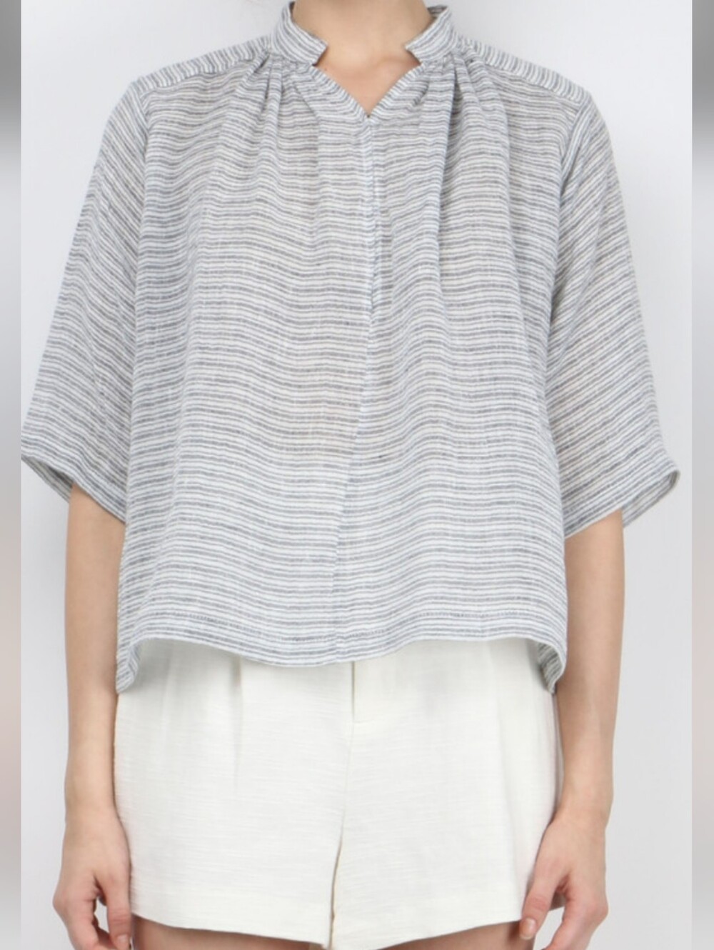 Apiece Apart Shirred Agata Linen Top